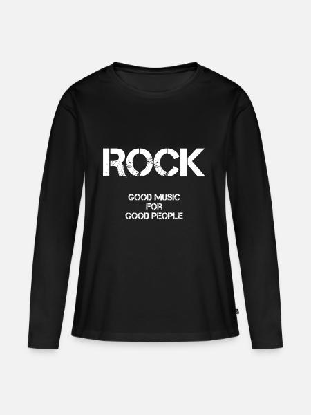 Rock is all you need - Frauen Premium Bio Langarmshirt - Schwarz