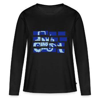trecker tractor excavator - Women's Premium Organic Long Sleeve Shirt - black - Front - Julia (174cm)
