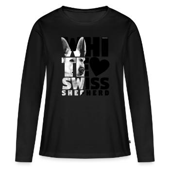 Blanc Suisse NASSU VII - T-shirt manches longues Premium bio Femme - noir - Devant - Julia (174cm)