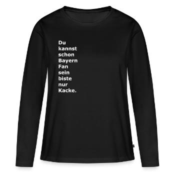football anti-Bundesliga Bayern - T-shirt manches longues Premium bio Femme - noir - Devant - Julia (174cm)