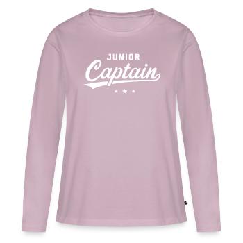 Bateau bateau capitaine capitaine cadeau - T-shirt manches longues Premium bio Femme - rose poudré - Devant - Julia (174cm)