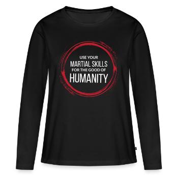 Wing chun Wingtsun MMA Arts martiaux - T-shirt manches longues Premium bio Femme - noir - Devant - Julia (174cm)