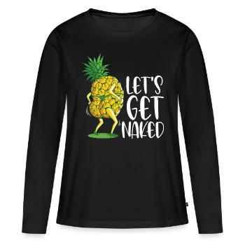 Ananas - T-shirt manches longues Premium bio Femme - noir - Devant - Julia (174cm)