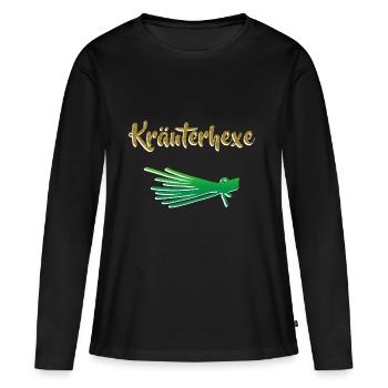 Kräuterhexe Kräuter Garten - Frauen Premium Bio Langarmshirt - Schwarz - Vorne - Julia (174cm)