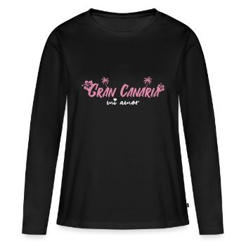 Gran Canaria - Frauen Premium Bio Langarmshirt - Schwarz - Vorne - Julia (174cm)