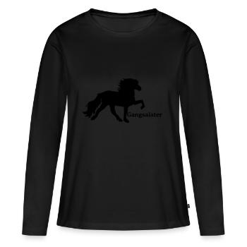 Gangsalater schwarz - Frauen Premium Bio Langarmshirt - Schwarz - Vorne - Julia (174cm)
