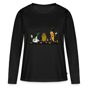 vegetables - Women's Premium Organic Long Sleeve Shirt - black - Front - Julia (174cm)