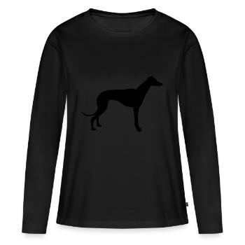 Windhund - Frauen Premium Bio Langarmshirt - Schwarz - Vorne - Julia (174cm)