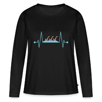Synchronschwimmen Herzschlag - Frauen Premium Bio Langarmshirt - Schwarz - Vorne - Julia (174cm)
