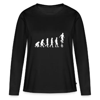 Evolution cadeau monocycle Monocycle monocycle - T-shirt manches longues Premium bio Femme - noir - Devant - Julia (174cm)