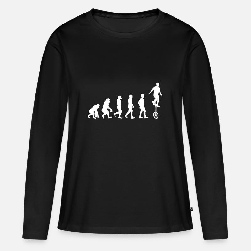 Evolution Einrad Geschenk Unicycle Einradfahrer - Frauen Premium Bio Langarmshirt - Schwarz