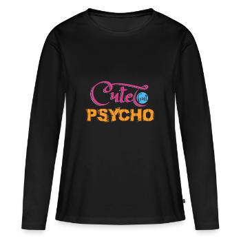 cute - Frauen Premium Bio Langarmshirt - Schwarz - Vorne - Julia (174cm)