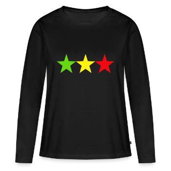 Rasta Stars Reggae - T-shirt manches longues Premium bio Femme - noir - Devant - Julia (174cm)