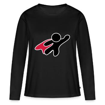 Superhero - T-shirt manches longues Premium bio Femme - noir - Devant - Julia (174cm)