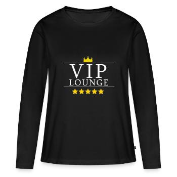 Lounge VIP Cadeau Design - T-shirt manches longues Premium bio Femme - noir - Devant - Julia (174cm)