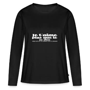 Je t'aime Ju-Jitsu noel - T-shirt manches longues Premium bio Femme - noir - Devant - Julia (174cm)