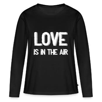 Love gift Valentine's Day Love is in the air - Women's Premium Organic Long Sleeve Shirt - black - Front - Julia (174cm)