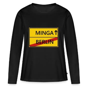 Minga ville de Munich signe idée cadeau - T-shirt manches longues Premium bio Femme - noir - Devant - Julia (174cm)