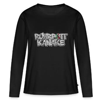 Ruhrpott Kanake mit NRW Logo - Frauen Premium Bio Langarmshirt - Schwarz - Vorne - Julia (174cm)