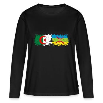 Algérie Kabylie - T-shirt manches longues Premium bio Femme - noir - Devant - Julia (174cm)