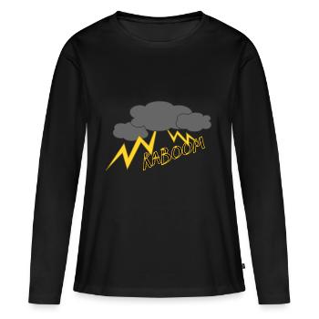 boom,kaboom,gewitter,wetter - Frauen Premium Bio Langarmshirt - Schwarz - Vorne - Julia (174cm)