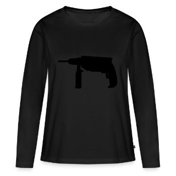 Foreur - T-shirt manches longues Premium bio Femme - noir - Devant - Julia (174cm)