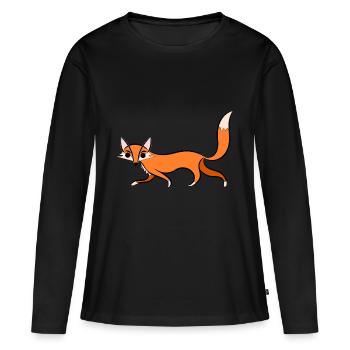 fox Illustration - T-shirt manches longues Premium bio Femme - noir - Devant - Julia (174cm)
