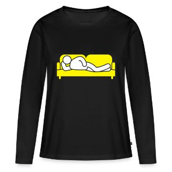 Canapé Canapé Fatigué Icon - T-shirt manches longues Premium bio Femme - noir - Devant - Julia (174cm)