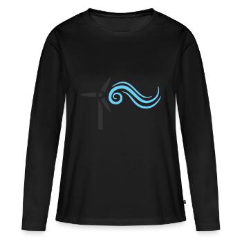 moulin à vent - T-shirt manches longues Premium bio Femme - noir - Devant - Julia (174cm)