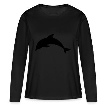 Delfin - T-shirt manches longues Premium bio Femme - noir - Devant - Julia (174cm)