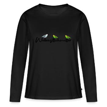 Perruque - T-shirt manches longues Premium bio Femme - noir - Devant - Julia (174cm)