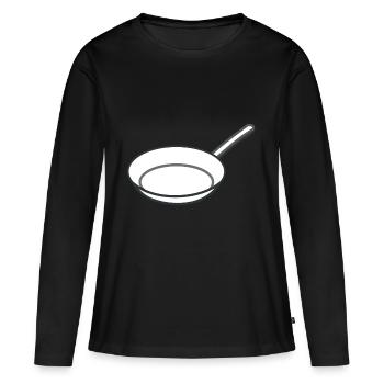 casserole - T-shirt manches longues Premium bio Femme - noir - Devant - Julia (174cm)