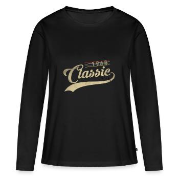 50e anniversaire t shirt millésime 1968 cadeau - T-shirt manches longues Premium bio Femme - noir - Devant - Julia (174cm)