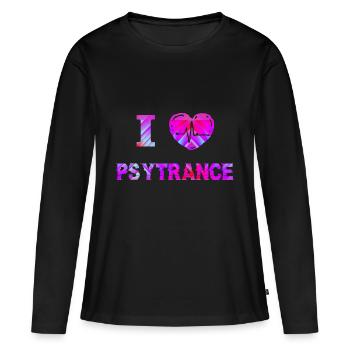 Psytrance Goa Trance - T-shirt manches longues Premium bio Femme - noir - Devant - Julia (174cm)