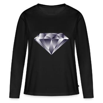 diamant - T-shirt manches longues Premium bio Femme - noir - Devant - Julia (174cm)