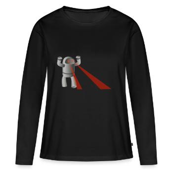 robot - T-shirt manches longues Premium bio Femme - noir - Devant - Julia (174cm)