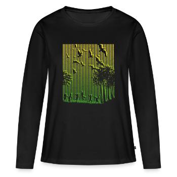 Illusion, bar code - Women's Premium Organic Long Sleeve Shirt - black - Front - Julia (174cm)
