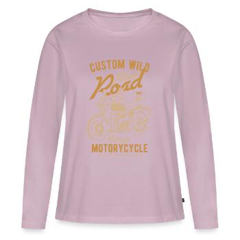 Moto Vintage Vintage - T-shirt manches longues Premium bio Femme - rose poudré - Devant - Julia (174cm)