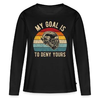 Hockey gardien de but gardien de but gardien de but disant - T-shirt manches longues Premium bio Femme - noir - Devant - Julia (174cm)
