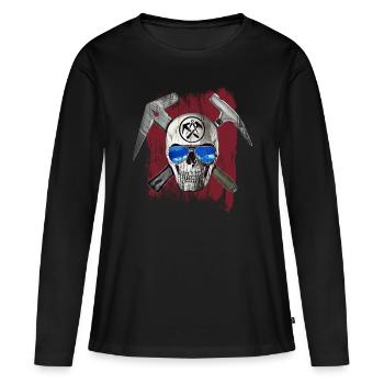 Couvreurs - T-shirt manches longues Premium bio Femme - noir - Devant - Julia (174cm)