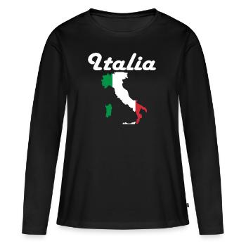 Italie Fans - T-shirt manches longues Premium bio Femme - noir - Devant - Julia (174cm)