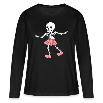 Prima Ballerina Skelet I Ballett Fun I Halloween - Frauen Premium Bio Langarmshirt - Schwarz - Vorne - Julia (174cm)