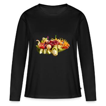 Leckeres Obst - Frauen Premium Bio Langarmshirt - Schwarz - Vorne - Julia (174cm)