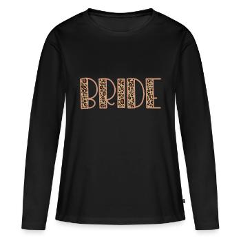 Mariée - Leopard Skin, Bachelorette Party Gift - T-shirt manches longues Premium bio Femme - noir - Devant - Julia (174cm)