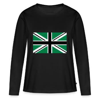 Union Jack | black-white-green | Flag flag - Women's Premium Organic Long Sleeve Shirt - black - Front - Julia (174cm)