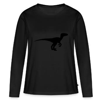 dinosaure Velociraptor - T-shirt manches longues Premium bio Femme - noir - Devant - Julia (174cm)