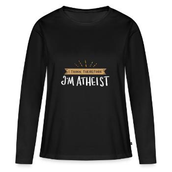 Athéisme athée T-shirt Libre-Penseur Cadeau - T-shirt manches longues Premium bio Femme - noir - Devant - Julia (174cm)