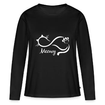 Amant de chat t-shirt - T-shirt manches longues Premium bio Femme - noir - Devant - Julia (174cm)