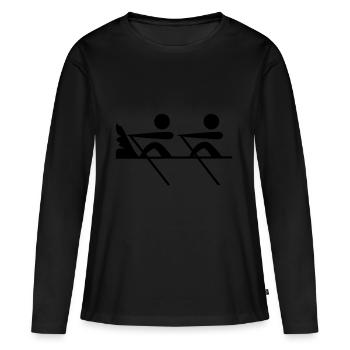 Rowing - rowing - rowboat - sport - Women's Premium Organic Long Sleeve Shirt - black - Front - Julia (174cm)