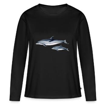 Repéré Dolphin - Dauphin tacheté - Dauphin tacheté - T-shirt manches longues Premium bio Femme - noir - Devant - Julia (174cm)